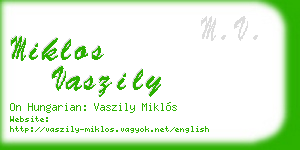 miklos vaszily business card
